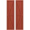 Ekena Millwork Americraft 4-Board Wood 2 Equal Panel Frmd Board-n-Batten Shutters w/Dbl Z-Bar, ARW102BF414X63CLH, PR ARW102BF414X63CLH - alternate 1